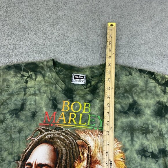 Bob Marley T Shirt XL Green The Roxx Double Sided Tie Dye Lion - Picture 6 of 11